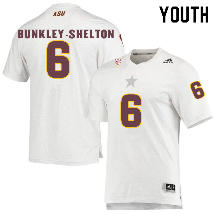 Youth #6 LV Bunkley-SheltonArizona State Sun Devils College Football Jerseys Sale-White